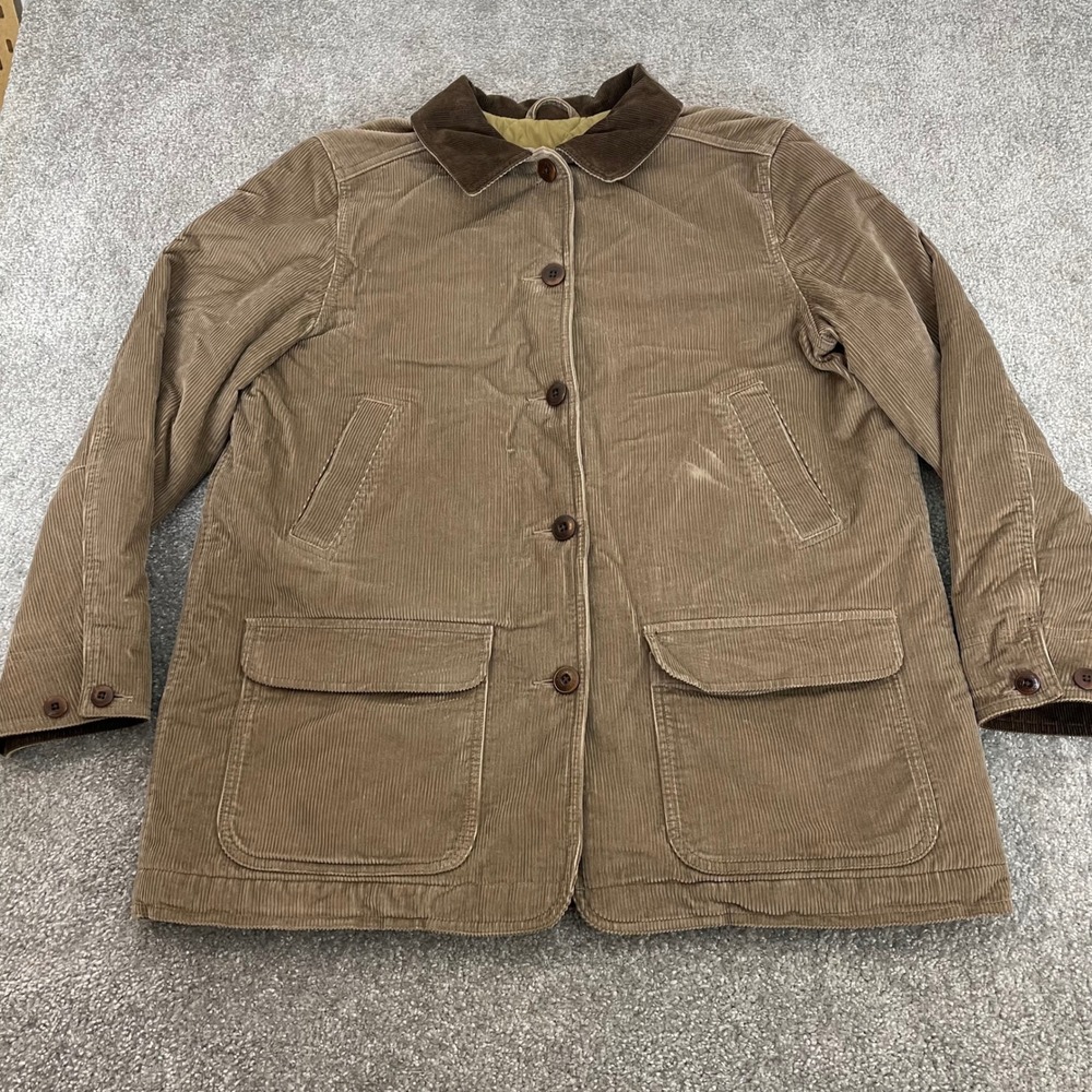 LL Bean Barn Coat Womens Extra Large Chore Jacket Corduroy Quilted Lined - Picture 2 of 11